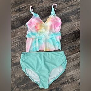 Ruffle Butts Tie-Dye and Aqua Swimsuit